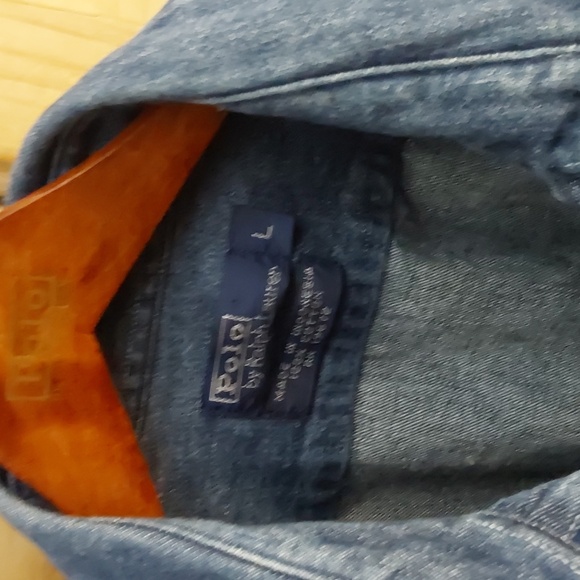 POLO RALPH LAUREN ZIPPER DENIM SHIRT/ JACKET LOOK SIZE L...DENIM BLUE - Picture 6 of 7